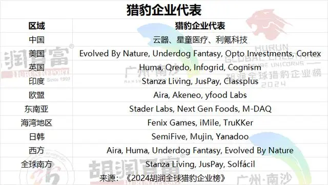 2024胡润全球猎豹企业榜